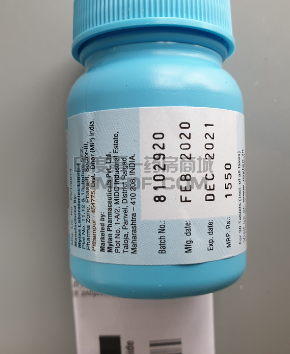 印度Mylan迈兰替诺福韦二代Tenofovir TAF正品图片实拍