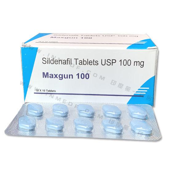 Maxgun西地那非(PDE5抑制剂)Sildenafil tablets USP 100mg