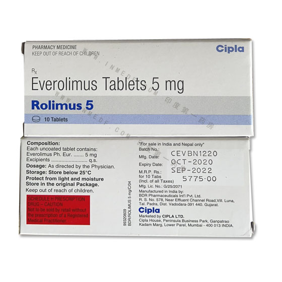 印度依维莫司ROLIMUS5mg多少钱一盒？
